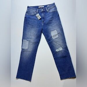 Mavi Nikki Mid-Rise Cropped Patchwork sz 27